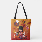 Tote Bag Forêt de poupées Kokeshi (Dos)