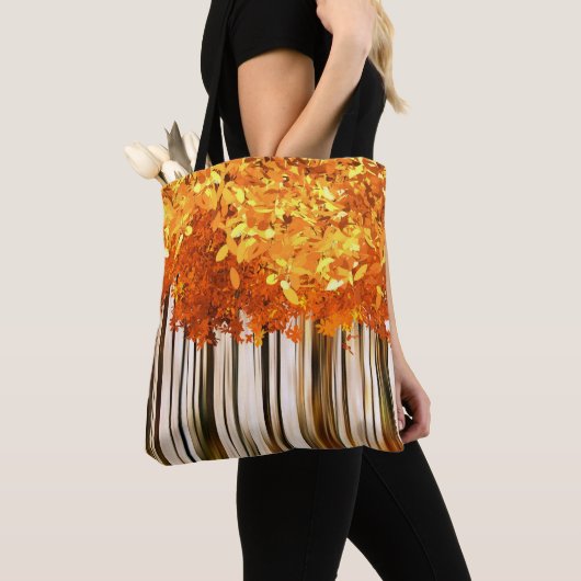 Tote Bag Forêt d'érable d'automne moderne bois d'automne (De près)