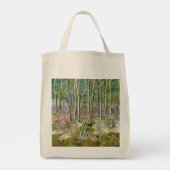 Tote Bag forêt d'hiver peinture aquarelle (Dos)