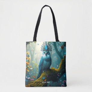 Tote Bag Forêt d'oiseaux bleu mignon Imaginaire