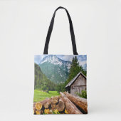 Tote Bag Forêt du camp de bûcherons à cheval (Devant)