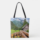 Tote Bag Forêt du camp de bûcherons à cheval (Dos)
