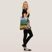 Tote Bag Forêt du camp de bûcherons à cheval (Sur le modèle)