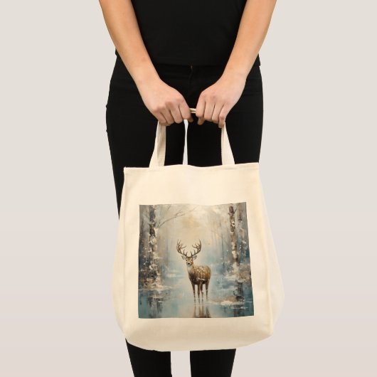 Tote Bag Forêt givre Cerf (Devant (produit))