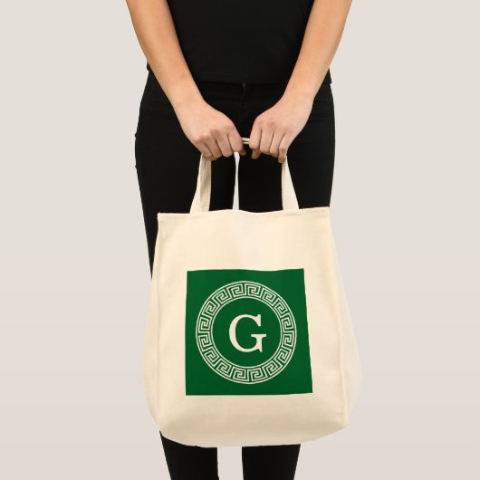 Tote Bag Forêt Gr Wht Cadre Rnd Key Grec Premier Monogramme (Devant (produit))