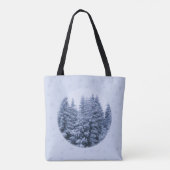 Tote Bag Forêt hivernale magique - bleu, coutume (Dos)