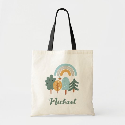 Tote Bag Forêt magique arc-en-ciel mignonne (Devant)