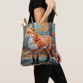 Tote Bag Forêt Mosaic Fox (De près)