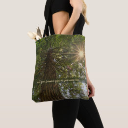 Tote Bag Forêt paisible avec photo à la lumière dorée