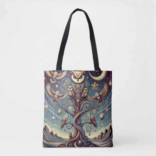 Tote Bag Forêt Surreal Owl (Devant)