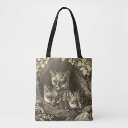 Tote Bag forêt vintage de renard