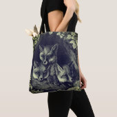 Tote Bag forêt vintage de renard (De près)
