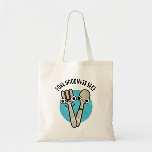 Tote Bag Fork Goodness Sake Funny Utensio Pun (Devant)