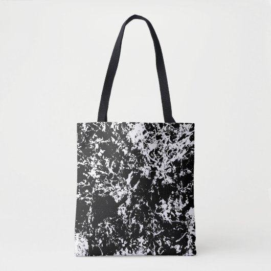 Tote Bag Formation de glace Abstraite noire et blanche (Devant)