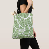 Tote Bag Forme Abstraite verte et blanche (De près)