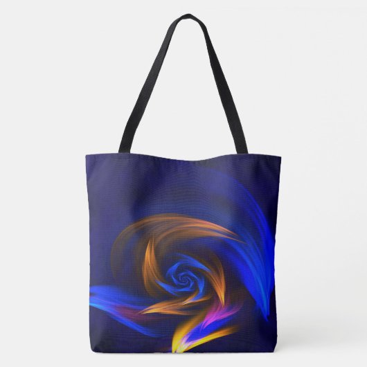Tote Bag Forme de tourbillon Abstrait Bleu orange (Dos)