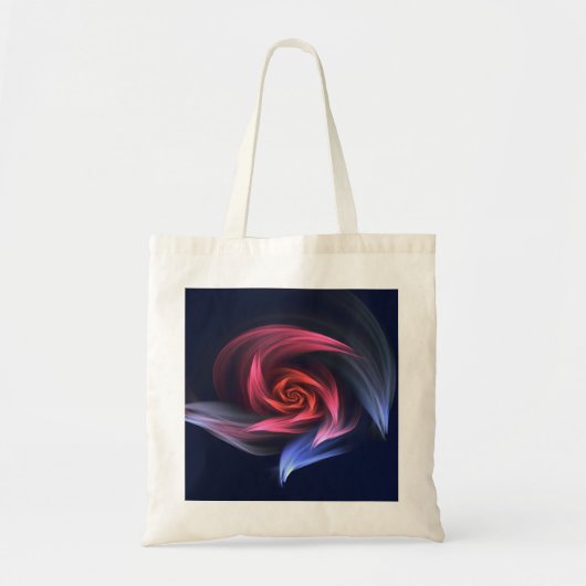 Tote Bag Forme De Vortex Abstrait Rouge Et Bleu (Devant)