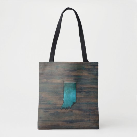 Tote Bag Forme d'état Indiana Turquoise (Devant)