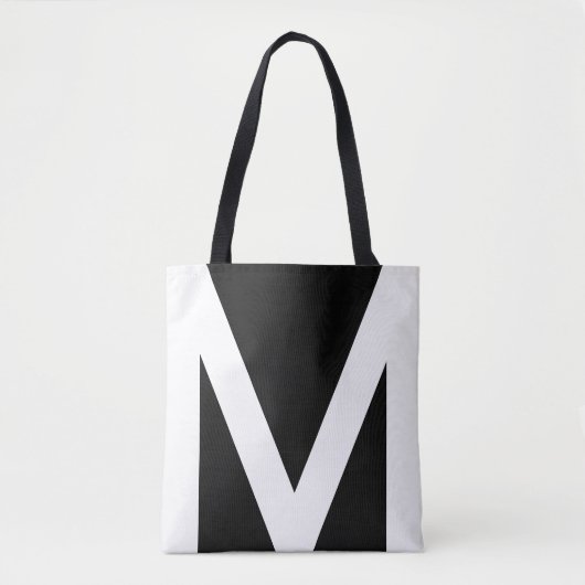 Tote Bag Forme géométrique Abstraite en noir et blanc (Devant)