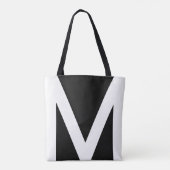 Tote Bag Forme géométrique Abstraite en noir et blanc (Dos)