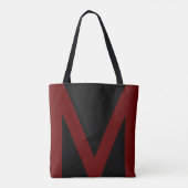 Tote Bag Forme géométrique Abstraite en noir et rouge (Dos)