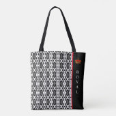 Tote Bag Forme géométrique ovale chic en noir et blanc (Dos)