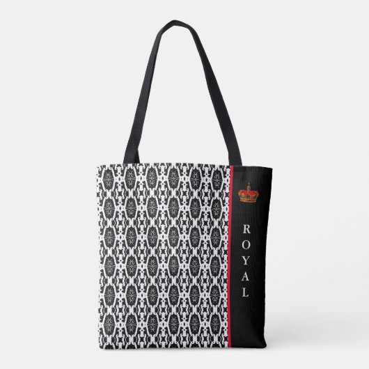 Tote Bag Forme géométrique ovale chic en noir et blanc (Dos)
