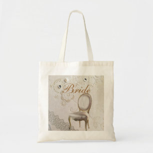 Tote Bag Formelle élégante dentelle paris vintage mariée