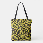 Tote Bag Formes Abstraites 180318 - Noir sur #F5DD4B | jaun (Dos)