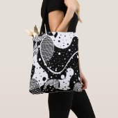 Tote Bag Formes Abstraites modernes en noir et blanc (De près)