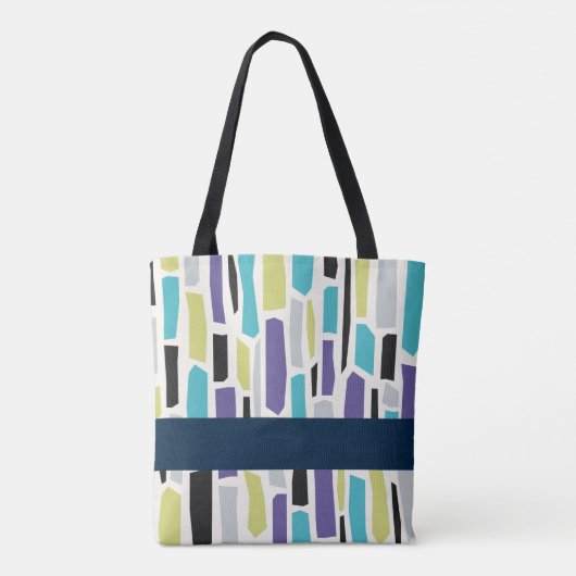 Tote Bag Formes Abstraites Motif transparent avec votre nom (Dos)