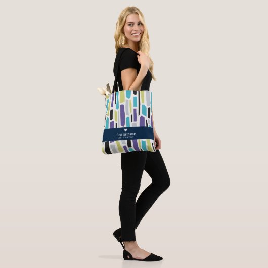 Tote Bag Formes Abstraites Motif transparent avec votre nom (Sur le modèle)