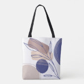 Tote Bag Formes biologiques Abstraites - Bleu et Beige (Dos)