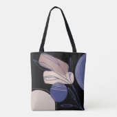 Tote Bag Formes biologiques Abstraites - Bleu et Beige (Dos)