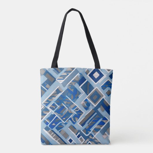 Tote Bag Formes bleues Boho (Dos)
