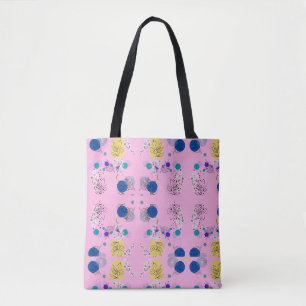 Tote Bag Formes botaniques abstraites florales boho rose mo