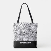 Tote Bag Formes de coloration Abstraites modernes - BW (Dos)