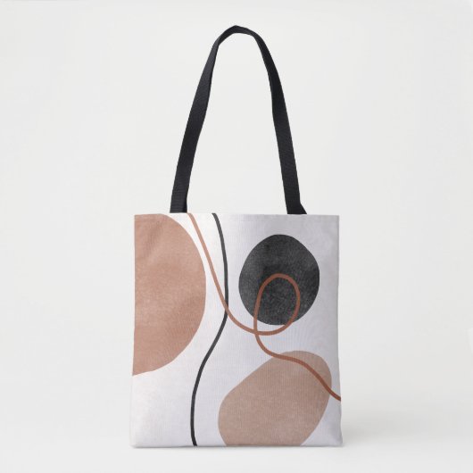 Tote Bag Formes de forme libre Abstraites - Brown et noires (Devant)