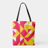 Tote Bag Formes de Motif géométrique rouge et jaune (Dos)