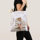 Tote Bag Formes et nom Boho avec Arche Photo (De près)