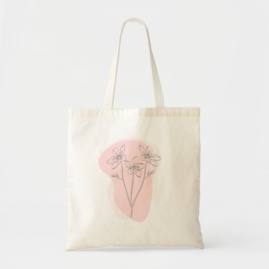 Tote Bag Formes et plan de fleurs Boho (Devant)