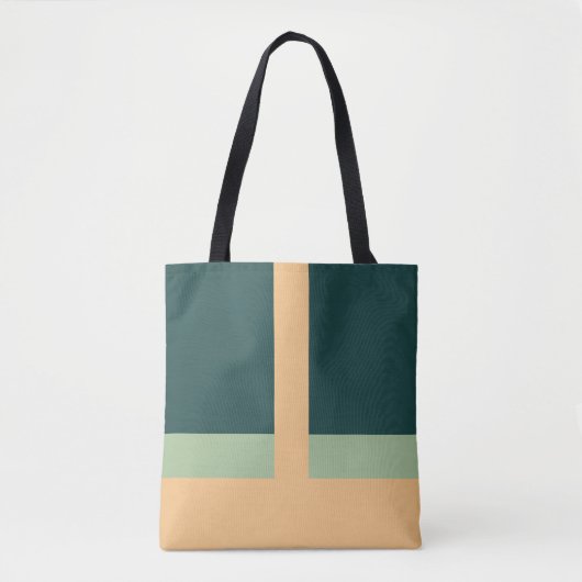 Tote Bag Formes géométriques Couleurs d'abricot vert d'art (Devant)