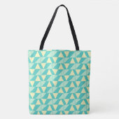 Tote Bag Formes géométriques en Turquoise et Jaune Funky (Devant)