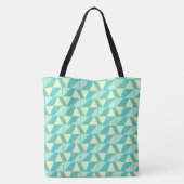 Tote Bag Formes géométriques en Turquoise et Jaune Funky (Dos)