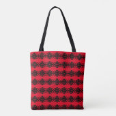 Tote Bag Formes géométriques modernes en noir et rouge (Dos)