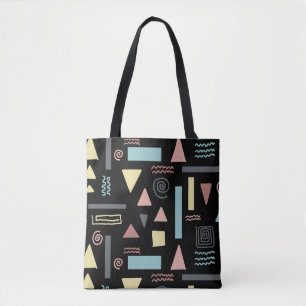 Tote Bag Formes géométriques noir motif