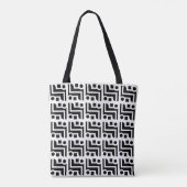 Tote Bag Formes L d'interverrouillage noir et blanc moderne (Dos)