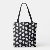 Tote Bag Formes morphiques 120322 - Blanc sur noir (Dos)