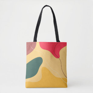Tote Bag Formes organiques colorées abstrait arrière - plan