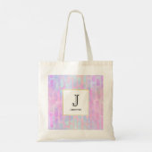 Tote Bag Formes rectangulaires bleues sur un monogramme Arr (Dos)